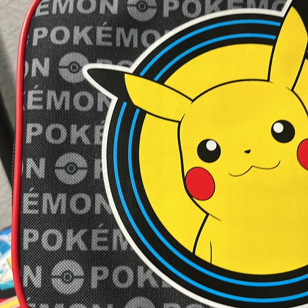 Pokemon Pikachu Insulated Lunch Bag - Black, Red, Yellow. NWOT - Picture 7 of 8